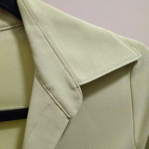 Solid, Light Lime Green Long Sleeve Button Blouse